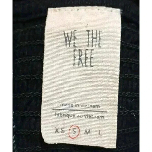 We The Free Women's Oversized Tunic Top 3/4 Sleeve Tassel Blouse Black Size S - Picture 5 of 7